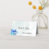 Rustieke Blauwe Bloem Gepersonaliseerd bruiloft Plaatskaartje (Achterkant)