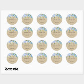 Rustieke blauwe bloem sticker voor dank je wel bru (Vel)