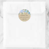 Rustieke blauwe bloem sticker voor dank je wel bru (Tas)