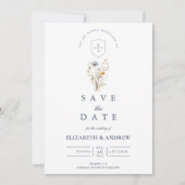 Rustieke Blauwe Bloem Tuin Bruiloft Save The Date (Voorkant)