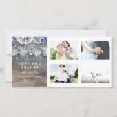  rustieke Blauwe Bloemen bruiloft Dank u Bedankkaart (Voorkant)