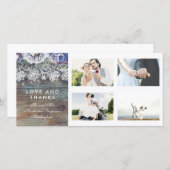  rustieke Blauwe Bloemen bruiloft Dank u Bedankkaart (Voorkant / Achterkant)