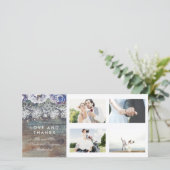  rustieke Blauwe Bloemen bruiloft Dank u Bedankkaart (Staand voorkant)