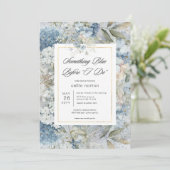 Rustieke Blauwe Bloemen Iets Blauw Vrijgezellenfee Kaart (Staand voorkant)