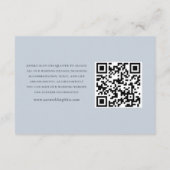 Rustieke Blauwe Bloemen QR Code Bruiloft Details Informatiekaartje (Achterkant)