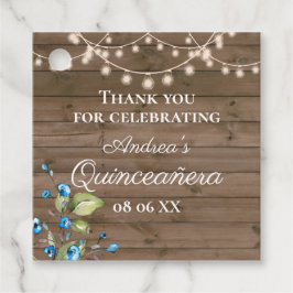 Rustieke Blauwe Bloemen String van Lichten Bedankjes Labels
