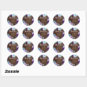 Rustieke blauwe bloemige bedank sticker (Vel)