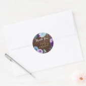 Rustieke blauwe bloemige bedank sticker (Envelop)