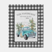 Rustieke Blauwe Boerderij Truck | Familienaam Deke Fleece Deken (Voorkant)