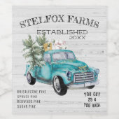 Rustieke Blauwe Boerderij Vrachtwagen Wijn Labels Wijn Etiket (Enkel label)