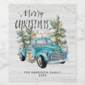 Rustieke Blauwe Boerderij Vrachtwagen Wijn Labels Wijn Etiket (Enkel label)