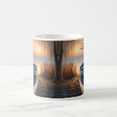 Rustieke blauwe boot, ik zou liever worden Gevist Koffiemok (Center)