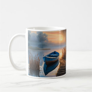 Rustieke blauwe boot, ik zou liever worden Gevist Koffiemok