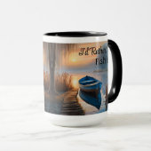 Rustieke blauwe boot, ik zou liever worden Gevist Mok (Voorkant rechts)