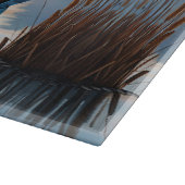 Rustieke blauwe boot Morning Sky Reflection Snijplank (Hoek)