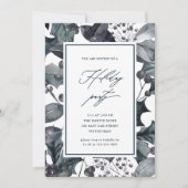 Rustieke Blauwe Botanische Kalligrafie Vakantie Pa Kaart (Voorkant)