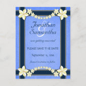 Rustieke Blauwe Bruiloft Bewaar de datum Aankondig Aankondigingskaart (Voorkant)