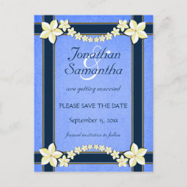 Rustieke Blauwe Bruiloft Bewaar de datum Aankondig Aankondigingskaart