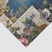 Rustieke Blauwe Denim Ephemera Bloemendecoupage Pr Tissuepapier (Detail)