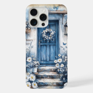 Rustieke Blauwe Deur met Madeliefjes –  Cottagecor iPhone 15 Pro Max Case