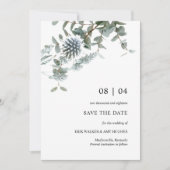 Rustieke Blauwe Draad Bloemen Red de Datum Kaart (Voorkant)