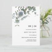 Rustieke Blauwe Draad Bloemen Red de Datum Kaart (Staand voorkant)