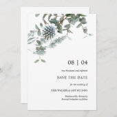 Rustieke Blauwe Draad Bloemen Red de Datum Kaart (Voorkant / Achterkant)