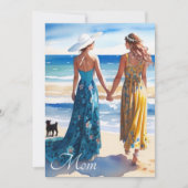 Rustieke Blauwe en Gele Waterverf Moederdag Kaart (Voorkant)