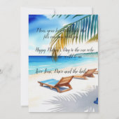 Rustieke Blauwe en Gele Waterverf Moederdag Kaart (Achterkant)