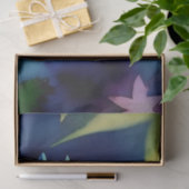 Rustieke Blauwe en Groene Waterverf Bloemen Tissuepapier (Geschenk)