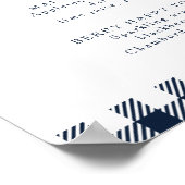 Rustieke Blauwe Gepelde Signature Huwelijk Cocktai Poster (Hoek)