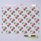 Rustieke blauwe gingham en kersen tissuepapier (Craft)