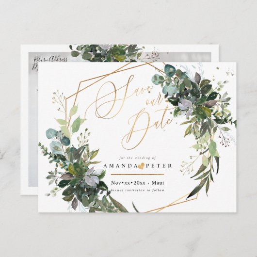 Rustieke Blauwe Gom Eucalyptus, Groen Bewaar de Da Briefkaart (Voorkant / Achterkant)