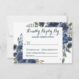 Rustieke Blauwe Groene Eucalyptus Bloemenschilderi RSVP Kaartje