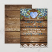 Rustieke Blauwe Hortensia & Kant bruiloft uitnodig Kaart (Voorkant / Achterkant)