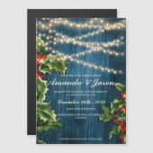 Rustieke Blauwe Houten Berry Feestelijke bruiloft  (Voorkant / Achterkant)