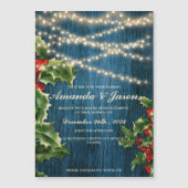 Rustieke Blauwe Houten Berry Feestelijke bruiloft  (Voorkant)