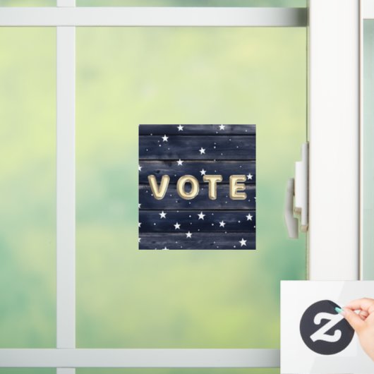 Rustieke Blauwe Houten Sterren Stem Raamsticker (Huis)
