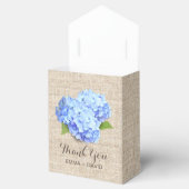 Rustieke Blauwe Hydrangea Bloem Burlap Dank u Bedankdoosjes (Geopend)