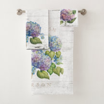 Rustieke Blauwe Hydrangea Blooms Houten Namen Mono