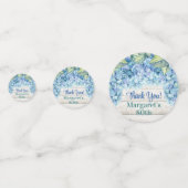 Rustieke Blauwe Hydrangea Foto 80e Verjaardag Confetti (Voorkanten)