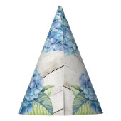 Rustieke Blauwe Hydrangea Foto 80e Verjaardag Feesthoedjes (Achterkant)