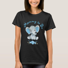 Rustieke Blauwe Jongen Olifant Mama om Baby shower T-shirt