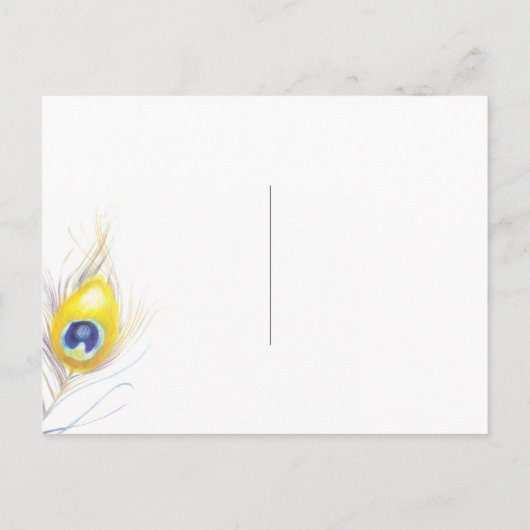 Rustieke Blauwe Peacock Bruiloft Save the Date Aankondigingskaart (Achterkant)