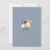 Rustieke Blauwe Perzik Bloemen Bruiloft Save the D (Achterkant)