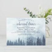 Rustieke Blauwe Pijnbomen Huwelijksrepetitie & din Kaart (Staand voorkant)
