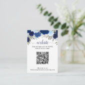 Rustieke Blauwe Rozen Bruiloft Website QR Code Informatiekaartje (Staand voorkant)
