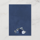 Rustieke Blauwe Rozen Bruiloft Website QR Code Informatiekaartje (Achterkant)