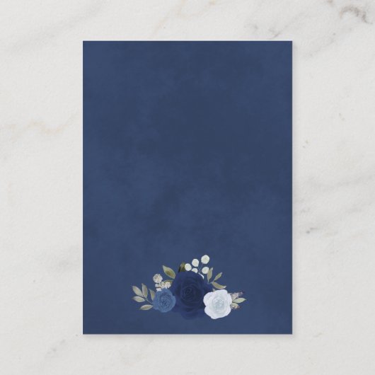 Rustieke Blauwe Rozen Bruiloft Website QR Code Informatiekaartje (Achterkant)