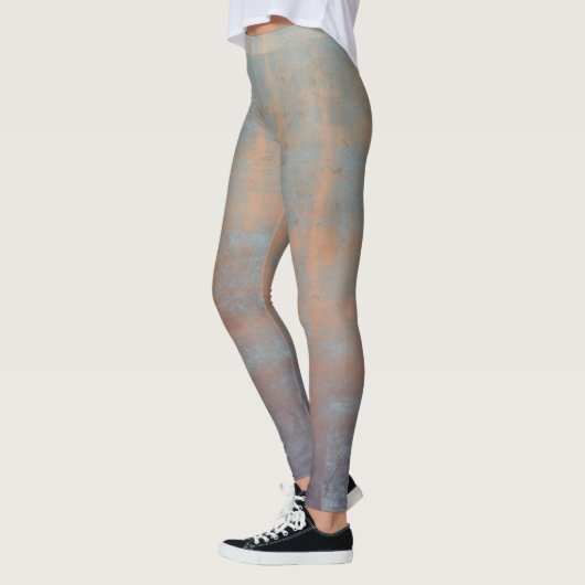 Rustieke Blauwe Rust Abstracte Art Nr67 Leggings (Links)